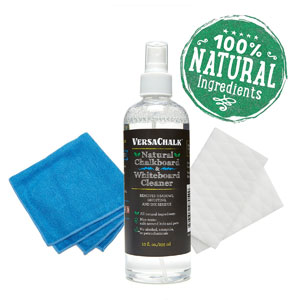 Chalkboard Cleaning Kit with All-Natural Spray, Microfiber Cloth and Magic Foam Erasers