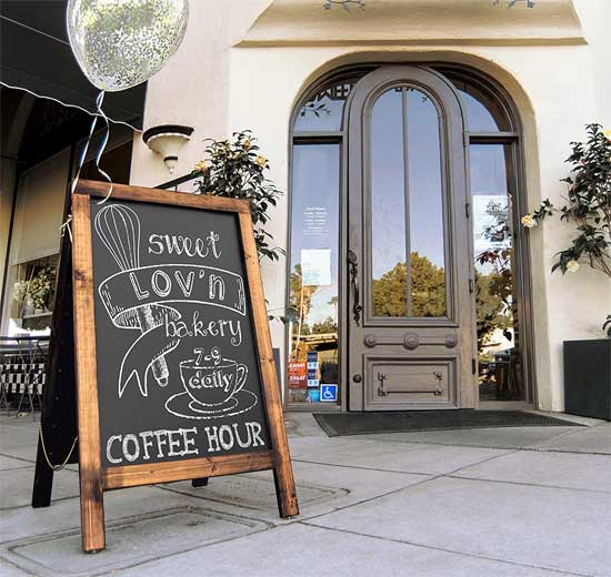 Chalkboard A-Frame Sign for Businesses, Restaurants and Shops