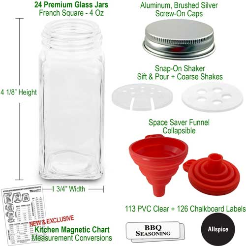 Customize Your Spice Rack with Different Jar Lids and Labels